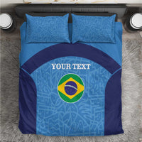 Blue Brazil flag custom bedding set with matching pillowcases