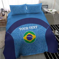 Blue and dark blue Brazil flag bedding set with two pillowcases