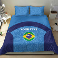 Blue Brazil flag custom duvet set with two matching pillowcases