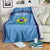 Custom Brazil Football Blanket Vamos Selecao - Blue