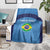 Custom Brazil Football Blanket Vamos Selecao - Blue