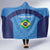 Custom Brazil Football Hooded Blanket Vamos Selecao - Blue