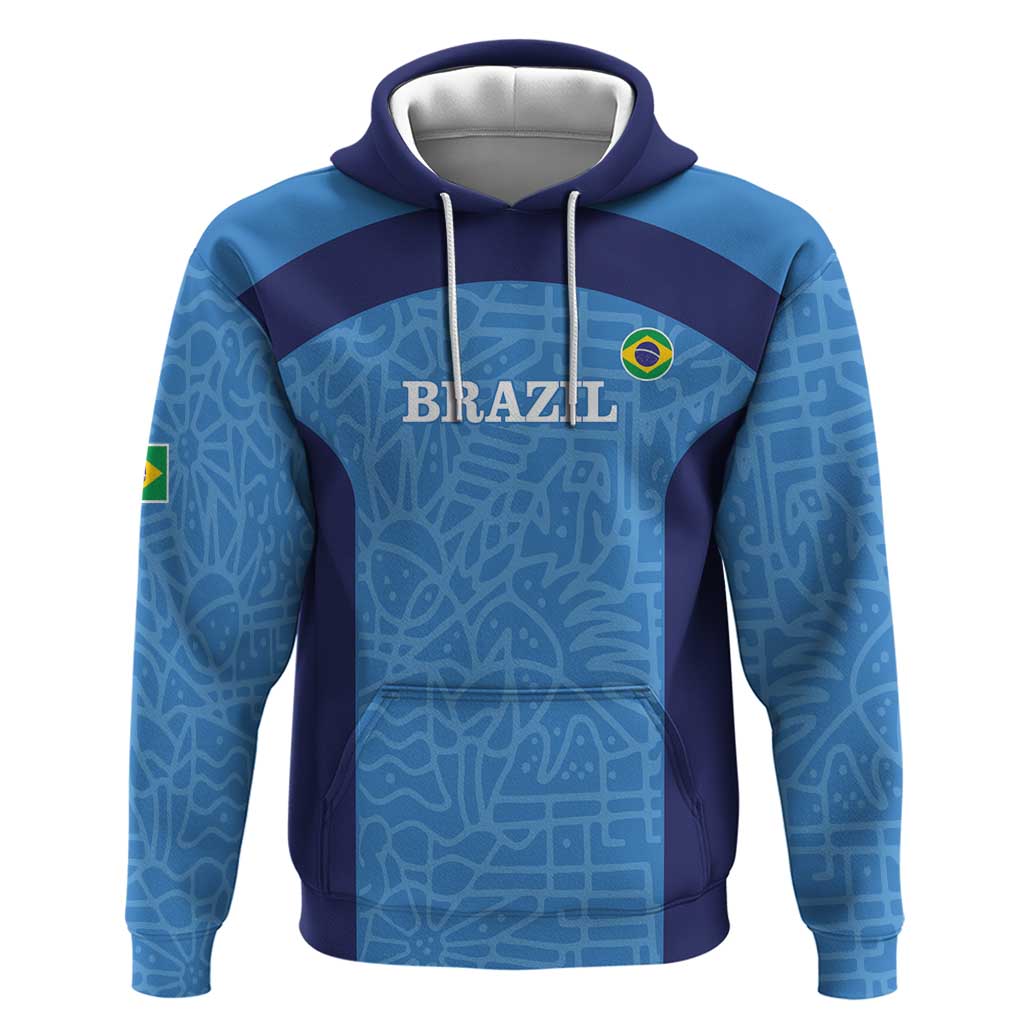 Custom Brazil Football Hoodie Vamos Selecao - Blue - Wonder Print Shop