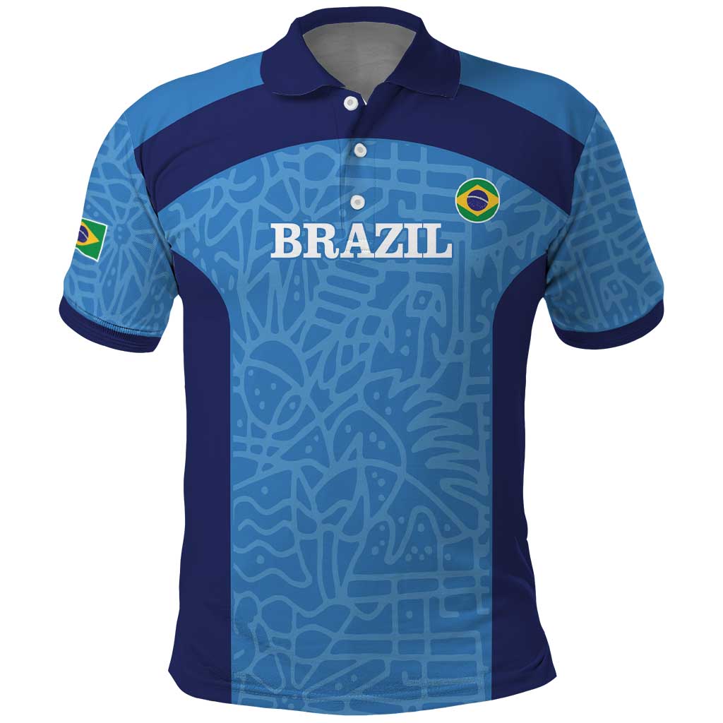 Custom Brazil Football Polo Shirt Vamos Selecao - Blue