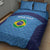 Custom Brazil Football Quilt Bed Set Vamos Selecao - Blue - Wonder Print Shop