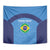 Custom Brazil Football Tapestry Vamos Selecao - Blue