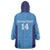 Custom Brazil Football Wearable Blanket Hoodie Vamos Selecao - Blue