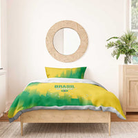 Yellow and green duvet cover and two pillowcases with Brasil Go Yaras design