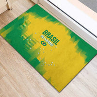 Rubber doormat featuring Brasil Go Yaras emblem in green and yellow