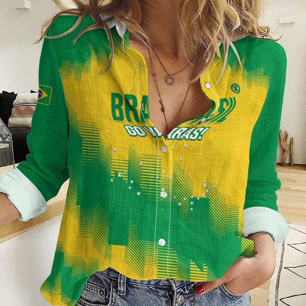 Custom Brasil Rugby 2025 Women Casual Shirt Go Champions Yaras