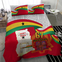 Ghana flag bedding set with red duvet and two pillows, 67 Independence map and emblem