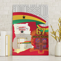 Ghana independence canvas wall art featuring Ghana map silhouette, flag stripes, and 67 Independence