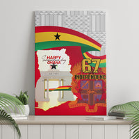 Ghana independence canvas wall art with Ghana map, flag colors, and 67 Independence lettering