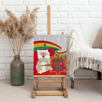 Ghana independence canvas wall art on wooden easel, flag design and 67 Independence text