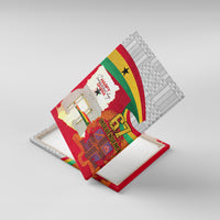 Ghana independence canvas wall art angled view, flag colors and 67 Independence graphic