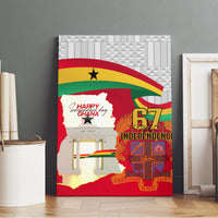 Ghana independence canvas wall art with Ghana map silhouette and bold 67 Independence