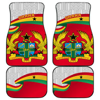 Set of four Ghana-themed car floor mats with red flag crest and text