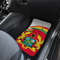Red Ghana crest car floor mat on rear seat with flag stripes and star emblem