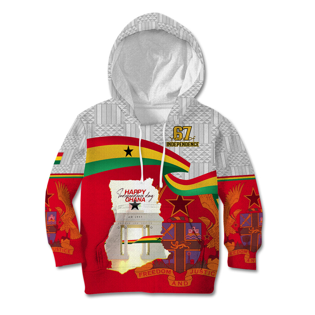 Ghana Independence Day Kid Hoodie Gana Map Happy 67 Years Anniversary - Wonder Print Shop