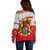 Ghana Independence Day Off Shoulder Sweater Gana Map Happy 67 Years Anniversary - Wonder Print Shop