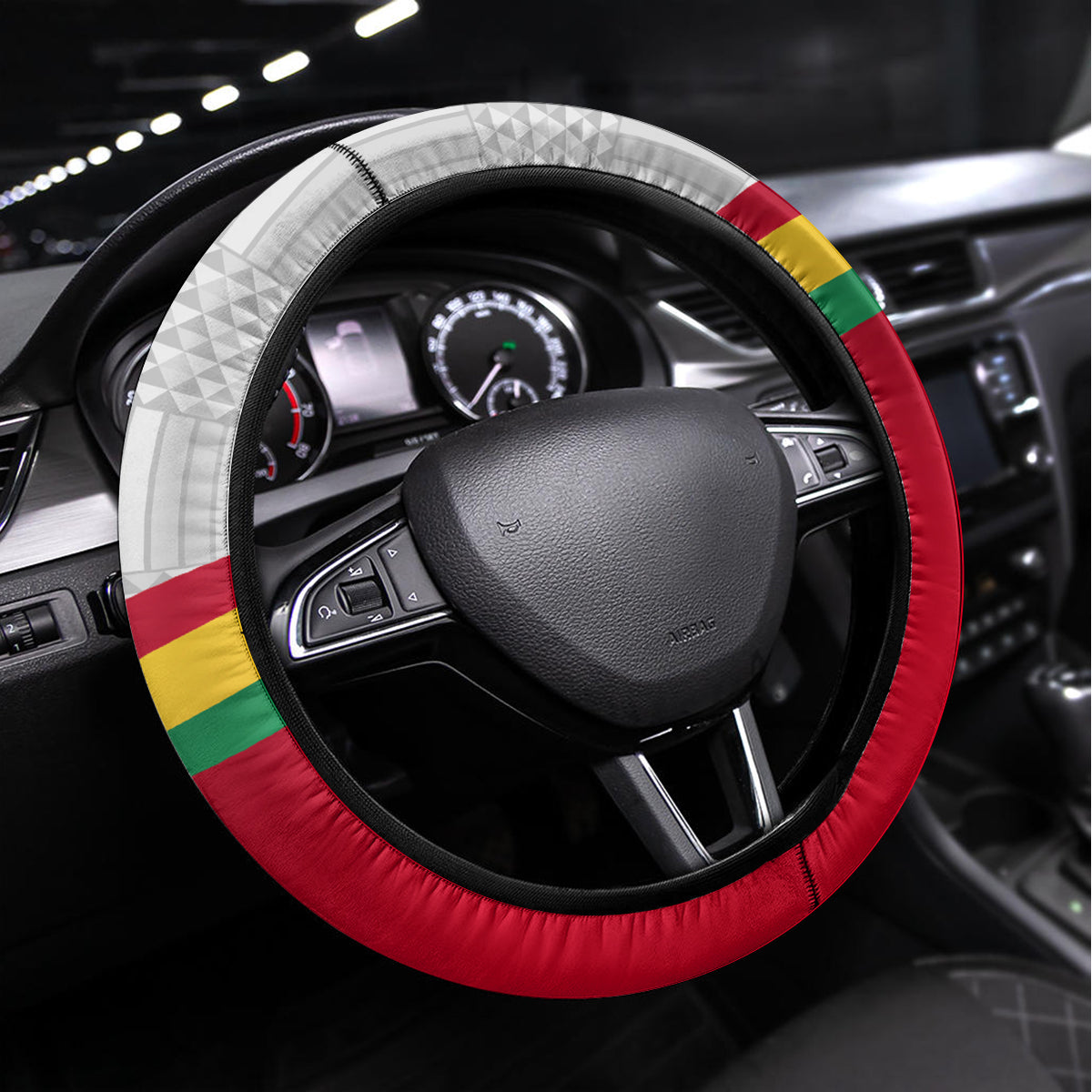 Ghana Independence Day Steering Wheel Cover Gana Map Happy 67 Years Anniversary - Wonder Print Shop