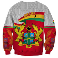 Gray sweatshirt with Ghana flag and coat of arms, wings, Freedom Justice graphic
