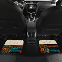 Four-piece African-pattern car floor mat set with circular mandala and tribal bands
