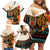 Africa International Women Day Family Matching Off Shoulder Short Dress and Hawaiian Shirt African Pattern