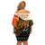 Africa International Women Day Family Matching Off Shoulder Short Dress and Hawaiian Shirt African Pattern