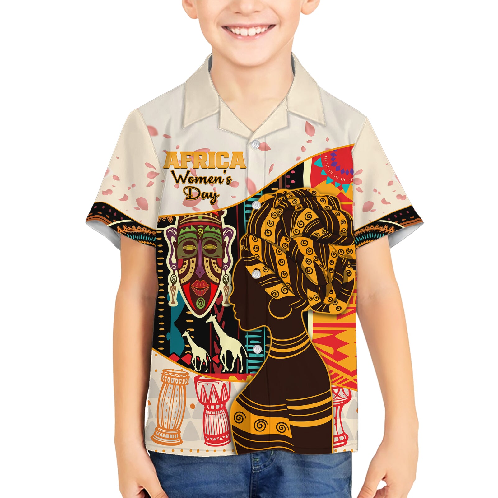 Africa International Women Day Kid Hawaiian Shirt African Pattern