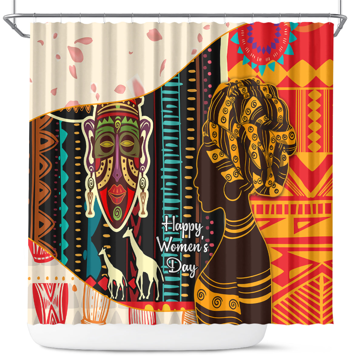 Africa International Women Day Shower Curtain African Pattern