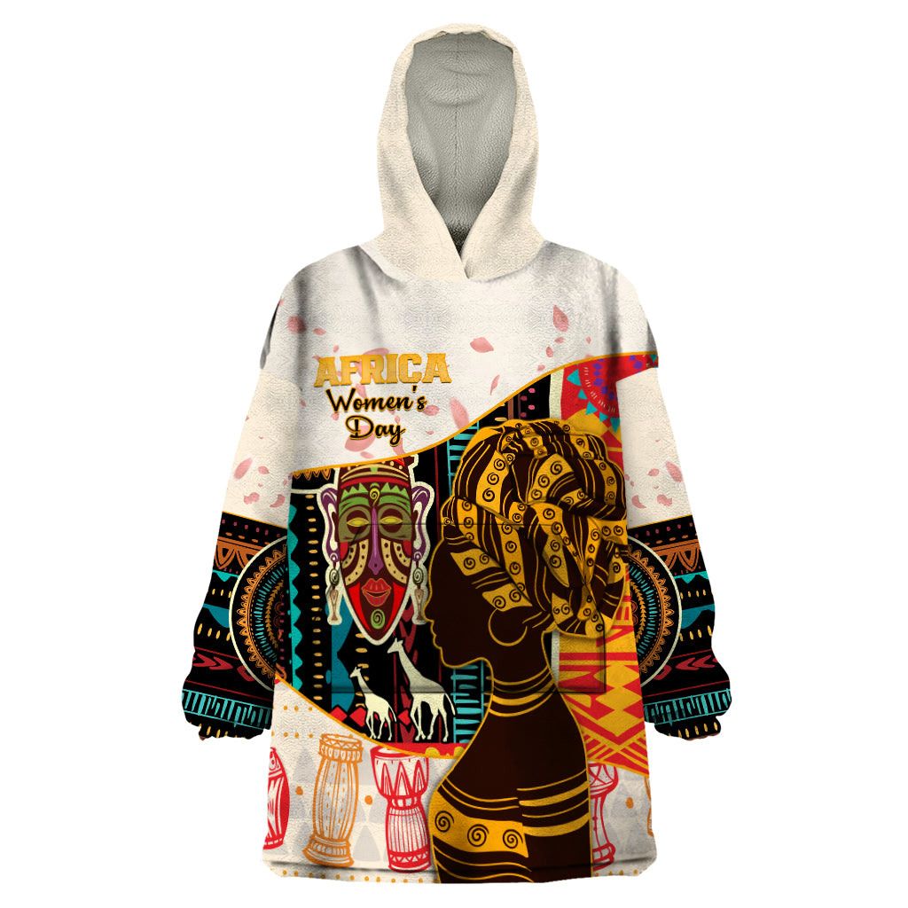 Africa International Women Day Wearable Blanket Hoodie African Pattern