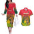 Bangladesh Independence Day Couples Matching Off The Shoulder Long Sleeve Dress and Hawaiian Shirt Royal Bengal Tiger With Coat Of Arms - Wonder Print Shop