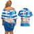 Personalised Greece Independence Day Couples Matching Off Shoulder Short Dress and Hawaiian Shirt Acropolis Mix Laurel Branch - Wonder Print Shop