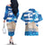 Personalised Greece Independence Day Couples Matching Off The Shoulder Long Sleeve Dress and Hawaiian Shirt Acropolis Mix Laurel Branch - Wonder Print Shop