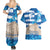 Personalised Greece Independence Day Couples Matching Summer Maxi Dress and Hawaiian Shirt Acropolis Mix Laurel Branch - Wonder Print Shop