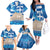 Personalised Greece Independence Day Family Matching Off Shoulder Long Sleeve Dress and Hawaiian Shirt Acropolis Mix Laurel Branch - Wonder Print Shop