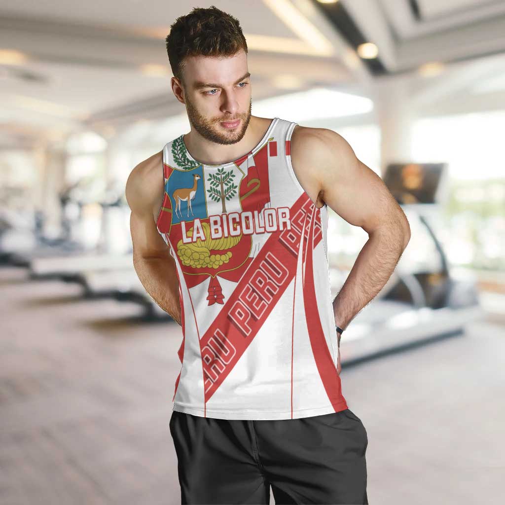 Custom Peru Football Men Tank Top La Bicolor Coat Of Arms Style