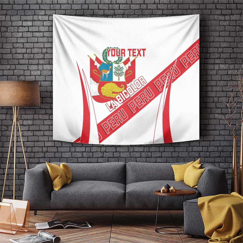 Custom Peru Football Tapestry La Bicolor Coat Of Arms Style
