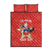 Red football quilt bed set with Chile crest, quilt and two pillow shams, black trim
