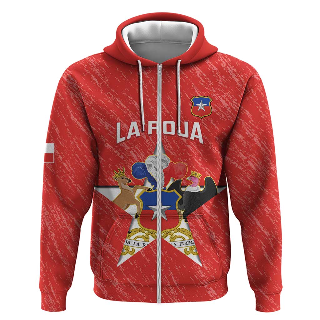 Custom Chile Football Zip Hoodie Vamos La Roja