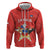 Custom Chile Football Zip Hoodie Vamos La Roja