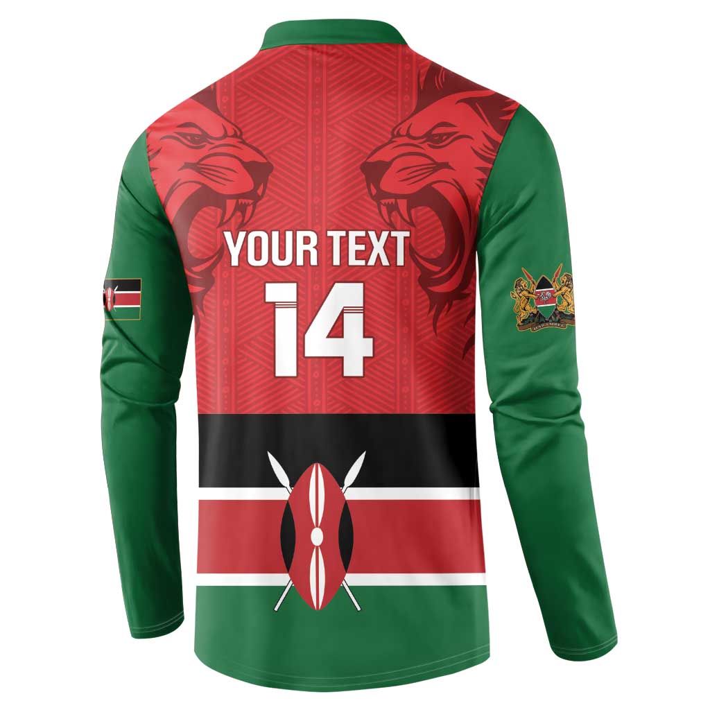 Custom Kenya Football Button Sweatshirt Come On Harambee Stars