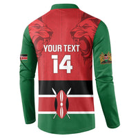 Custom Kenya Football Button Sweatshirt Come On Harambee Stars