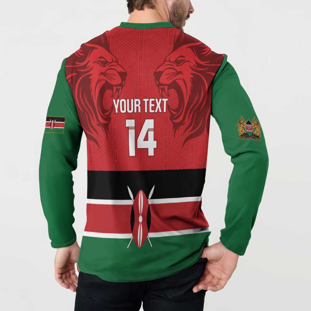 Custom Kenya Football Button Sweatshirt Come On Harambee Stars