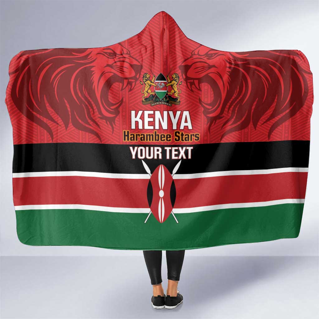 Custom Kenya Football Hooded Blanket Come On Harambee Stars