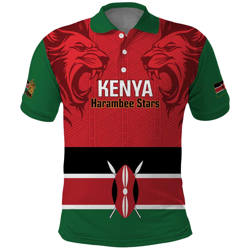 Custom Kenya Football Polo Shirt Come On Harambee Stars