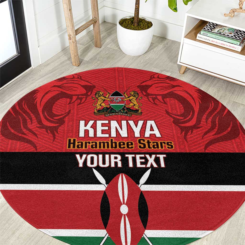 Custom Kenya Football Round Carpet Come On Harambee Stars