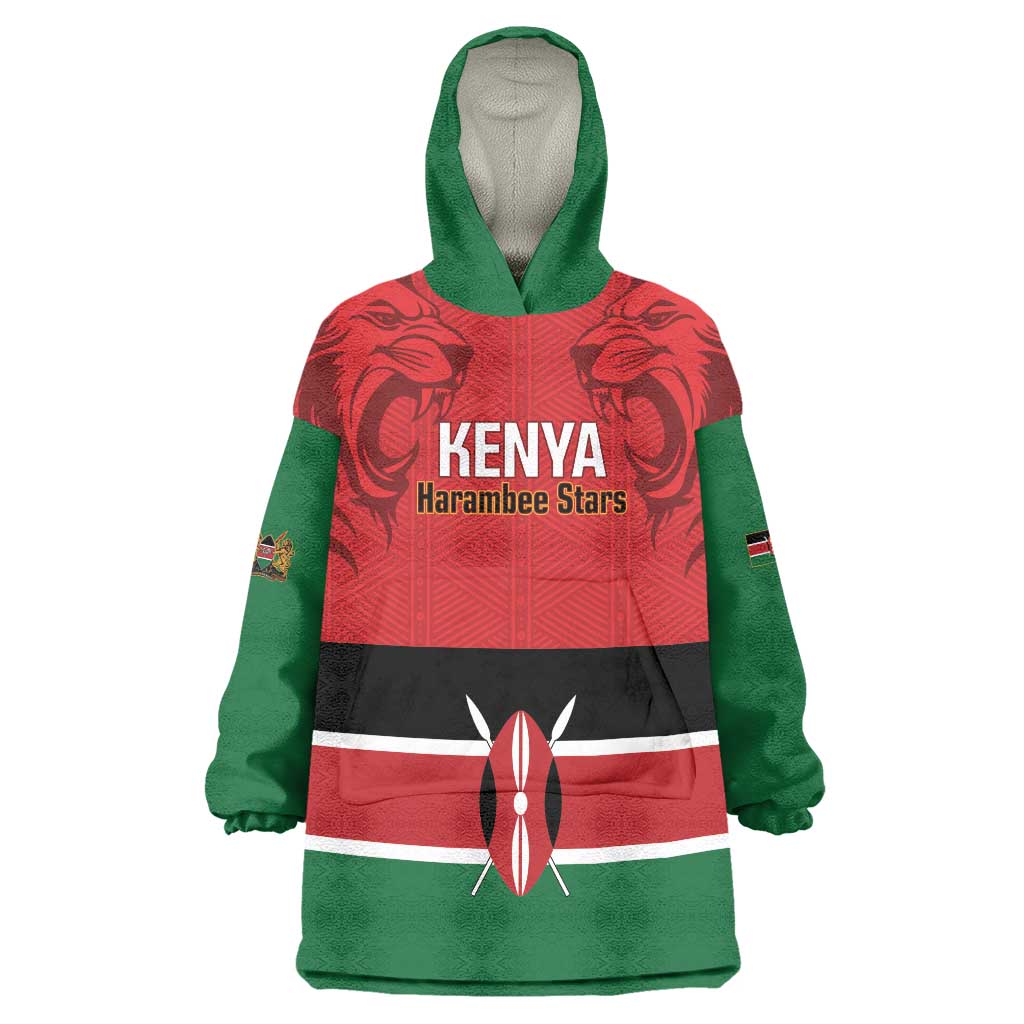 Custom Kenya Football Wearable Blanket Hoodie Come On Harambee Stars