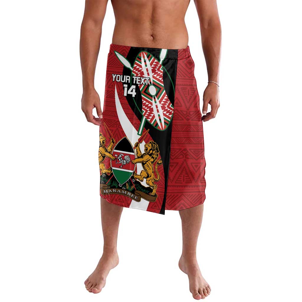 Custom Kenya Football Lavalava Maasai Shield Coat Of Arms Style